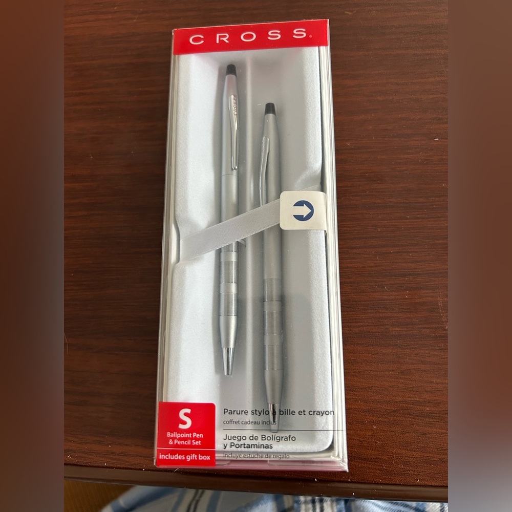 NWOT Cross classic century satin chrome, Pen and Pencil Set.  Black ink.